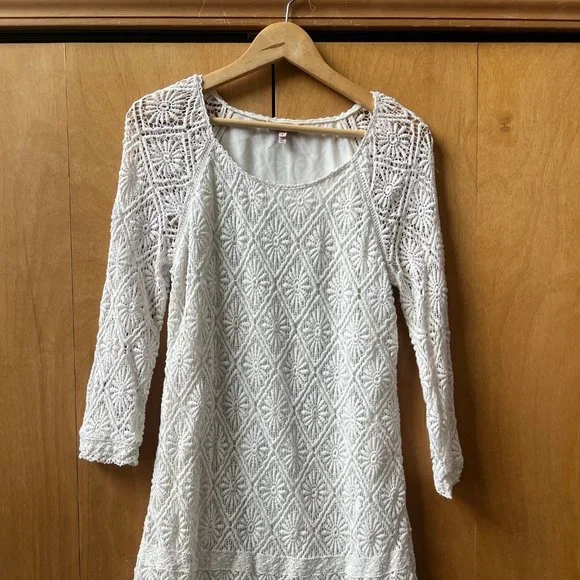 juicy couture white lace dress Juicy Couture | Dresses | Juicy Couture Grace Dress Womens Ivory Crochet  Lace Size 8 Cute